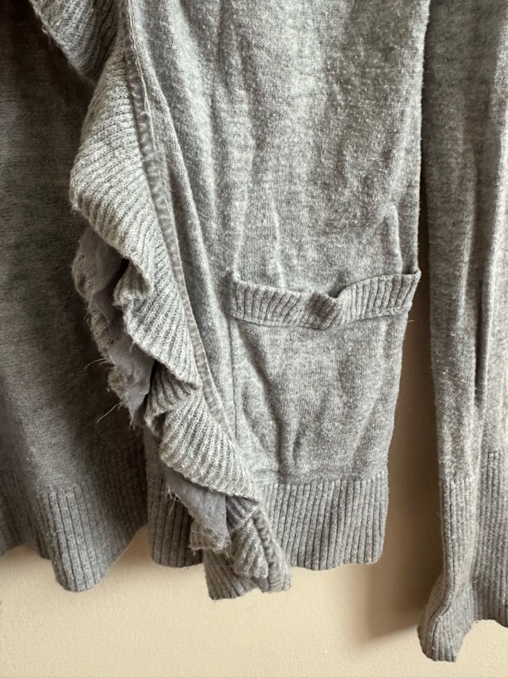 A&F Grey Ruffle Cardigan - Picture 5 of 6